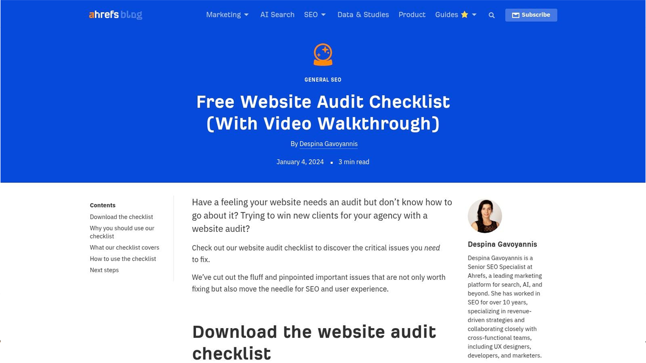 Ahrefs website preview