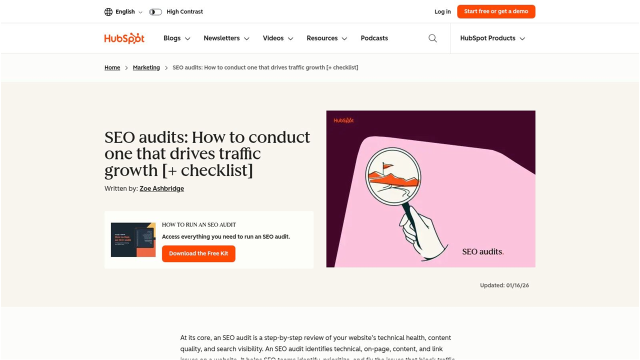 HubSpot website preview